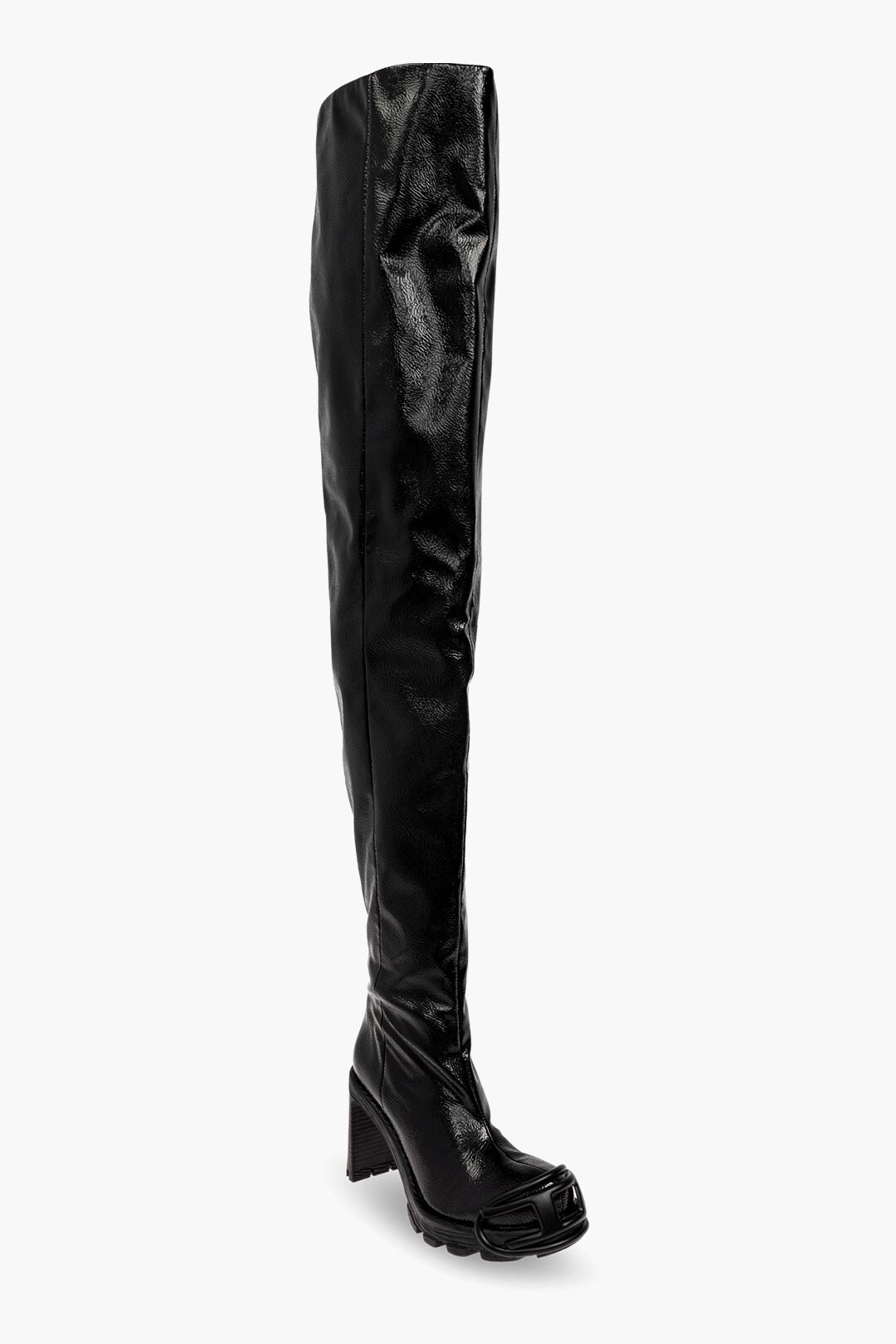 Diesel 0140~Maxi Boots D-HAMMER Vegan Leather With 10cm Embossed Monogram