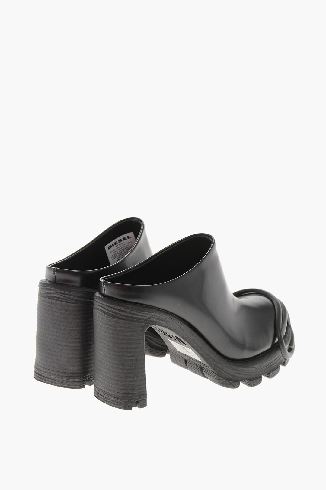 Diesel 3500~Mules D-HAMMER ML D W DRESSY Leather With 10cm Maxi Embossed Monogram, view 2