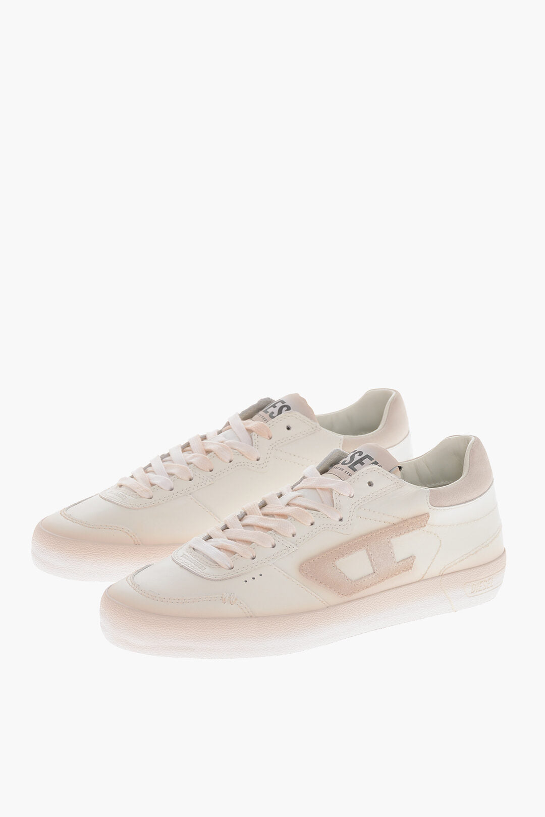 Diesel 0140~Leather Low-Top Sneakers S-LEROJI Solid-Color With Tone-On-Tone Monogram
