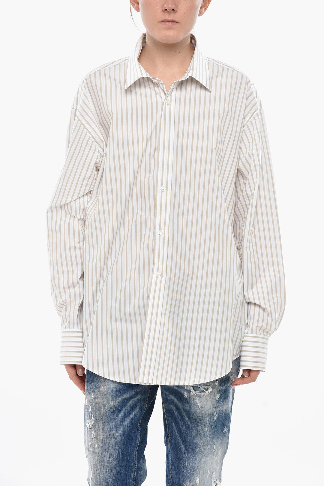 Filippa K 2405~Casual Cotton Awning-Striped Shirt