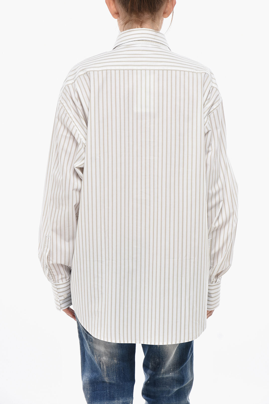 Filippa K 2405~Casual Cotton Awning-Striped Shirt, view 2