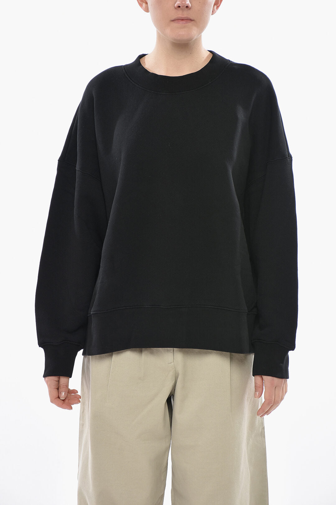 Palm Angels 3500~Crewneck Sweatshirt CLASSIC LOGO in Brushed Cotton