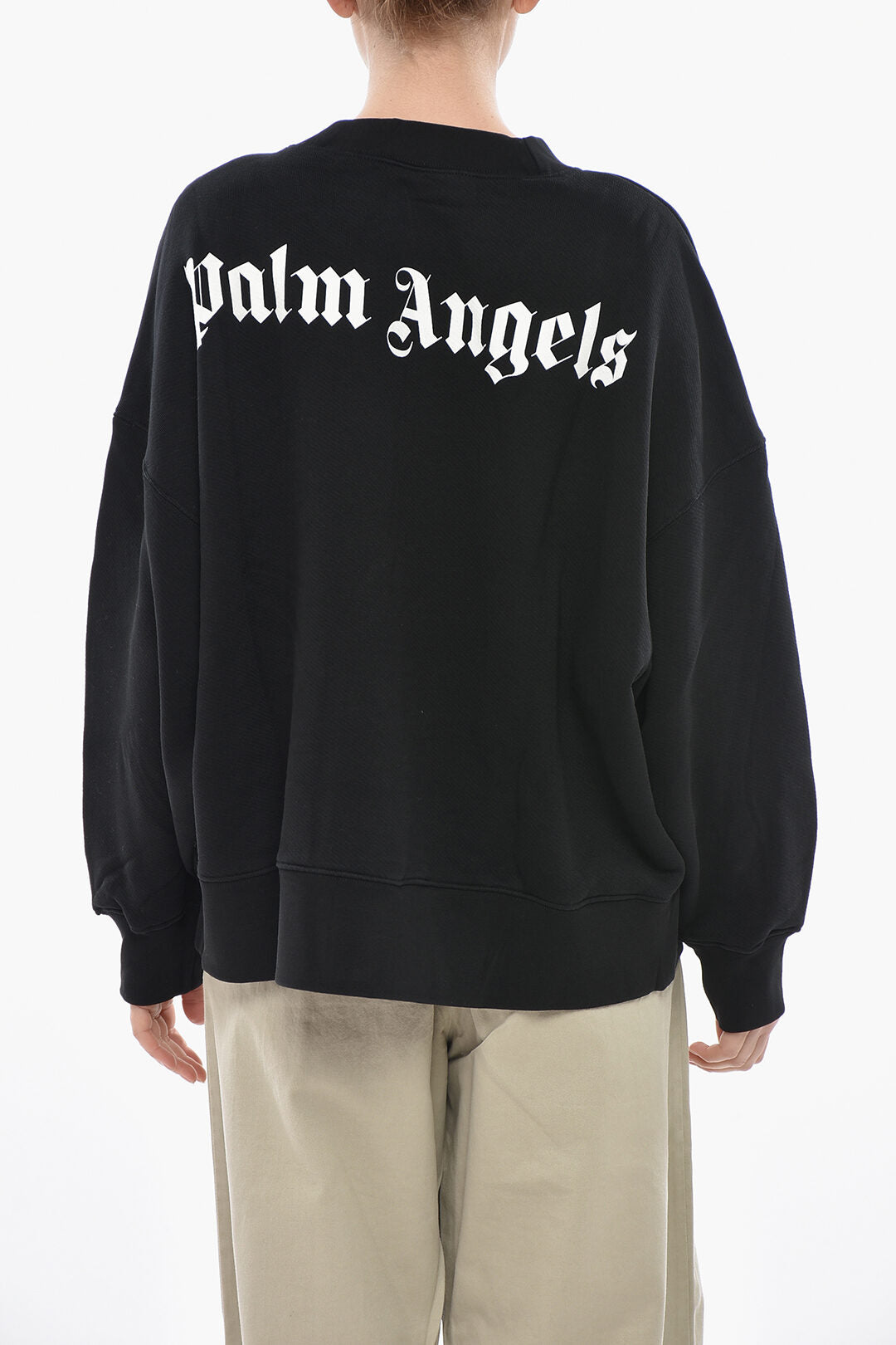 Palm Angels 3500~Crewneck Sweatshirt CLASSIC LOGO in Brushed Cotton, view 2