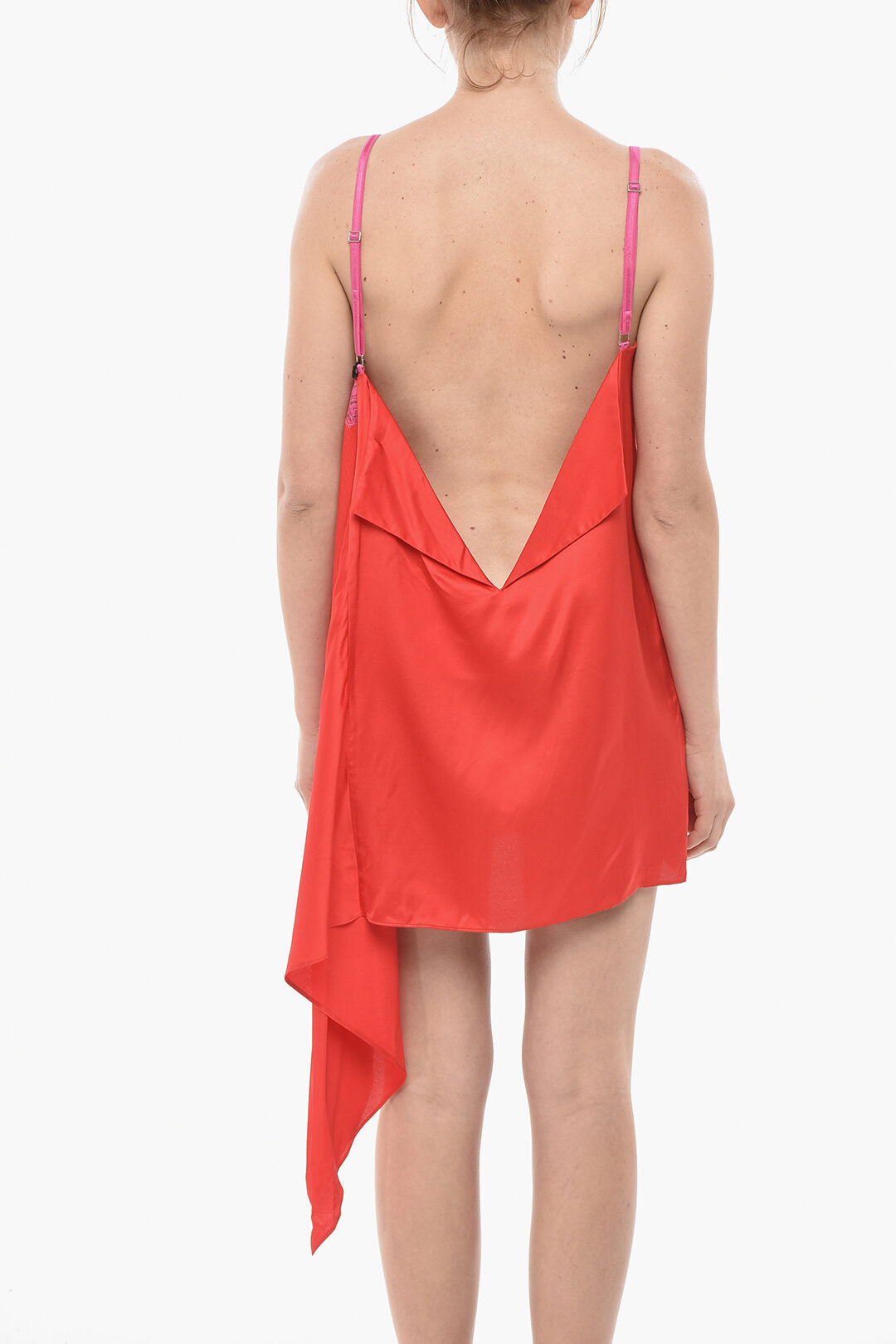 Dsquared2 2550~Satin Slip Dress with Lace Detail, view 2