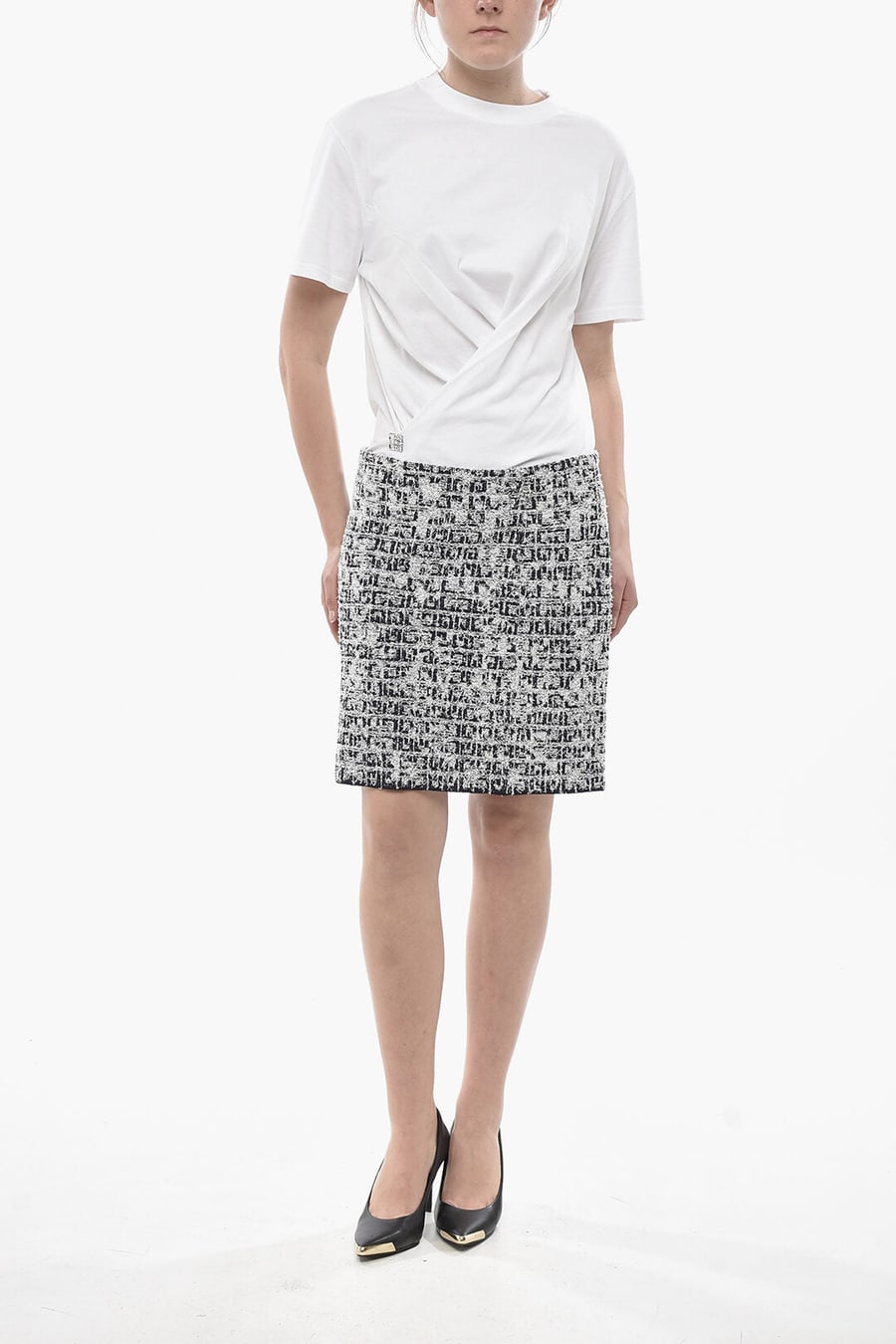 Givenchy 2550~Tweed Mini Skirt with Back Zip, view 4