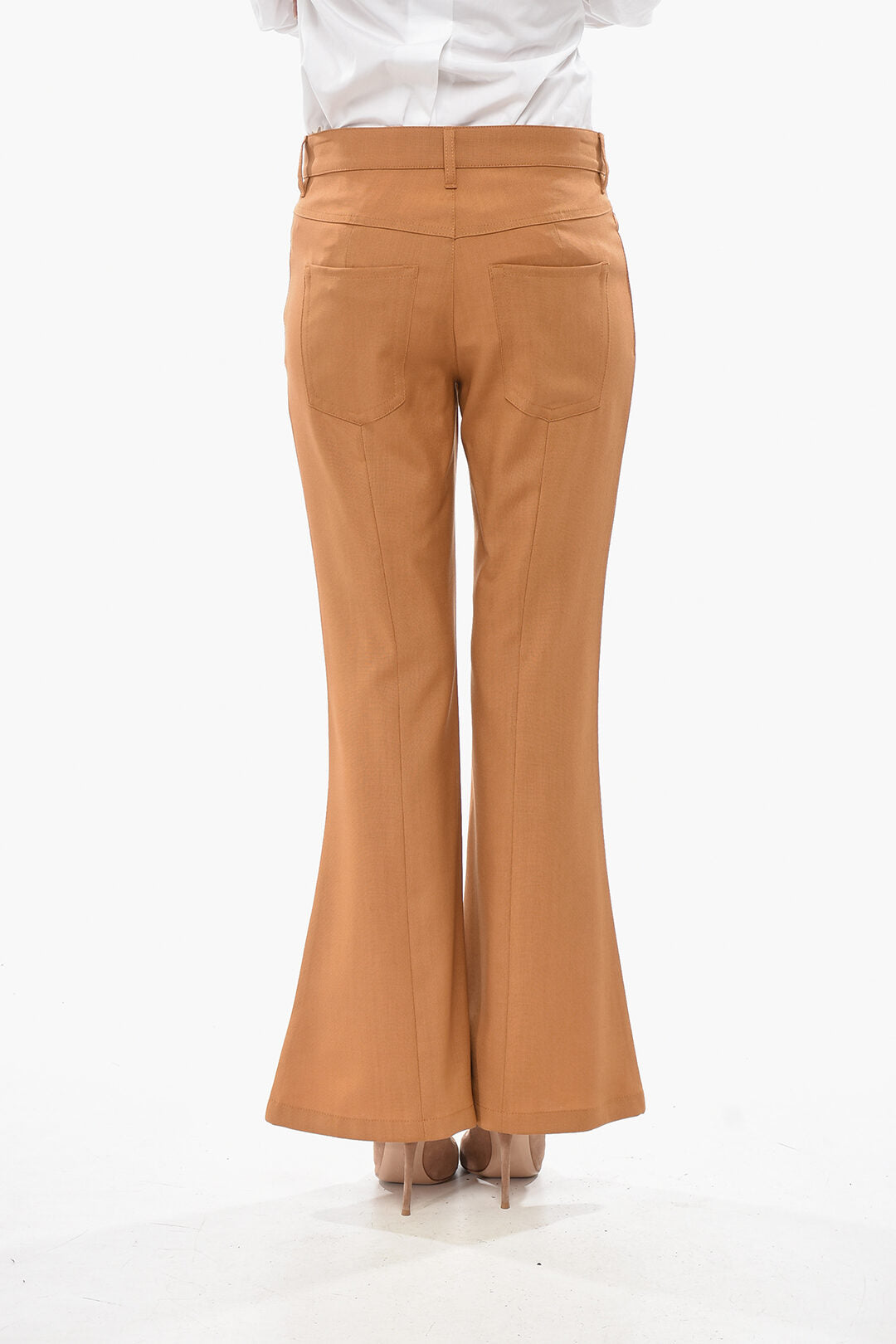 Marni 2405~Mixed-Mohair Bootcut Trousers With Belt Loops