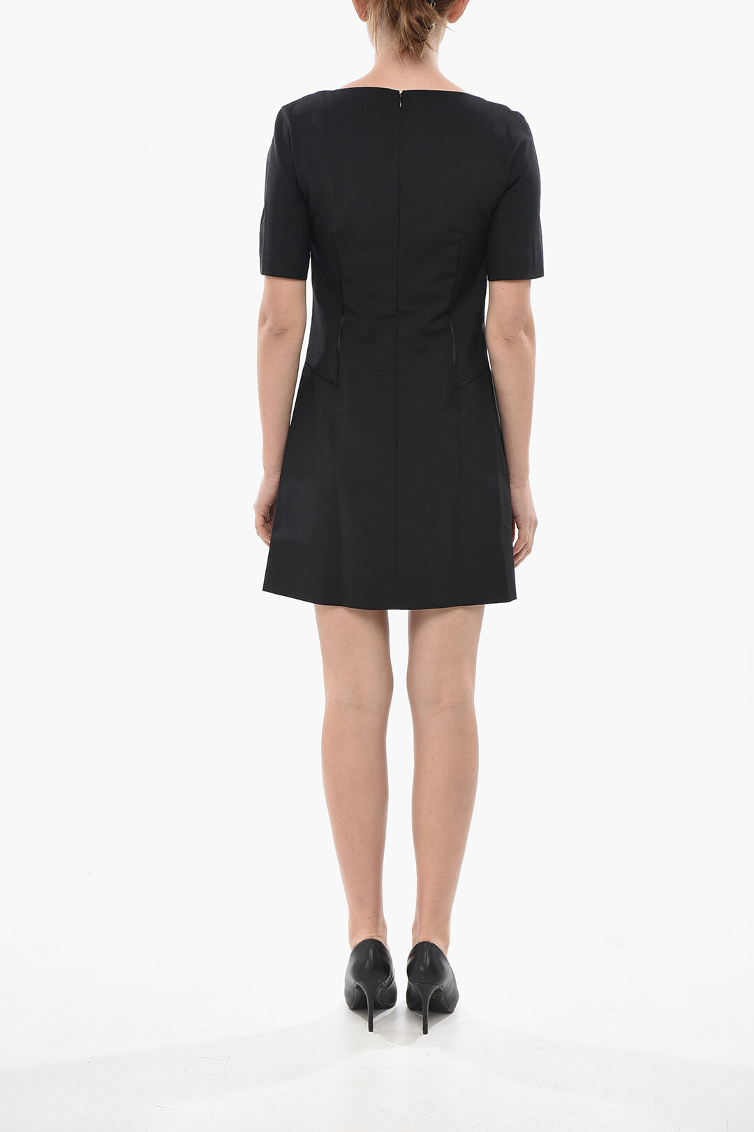 Givenchy 0130~Short-Sleeve Sheath Dress with Front Logo, view 2