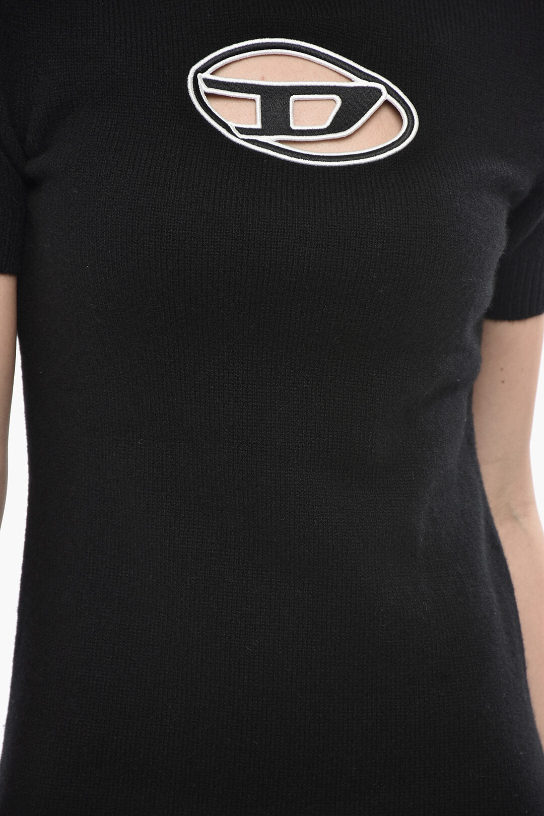 Diesel 3500~Virgin Wool and Cashmere Dress M-ARGARET-DRS With Cut-Out Logo