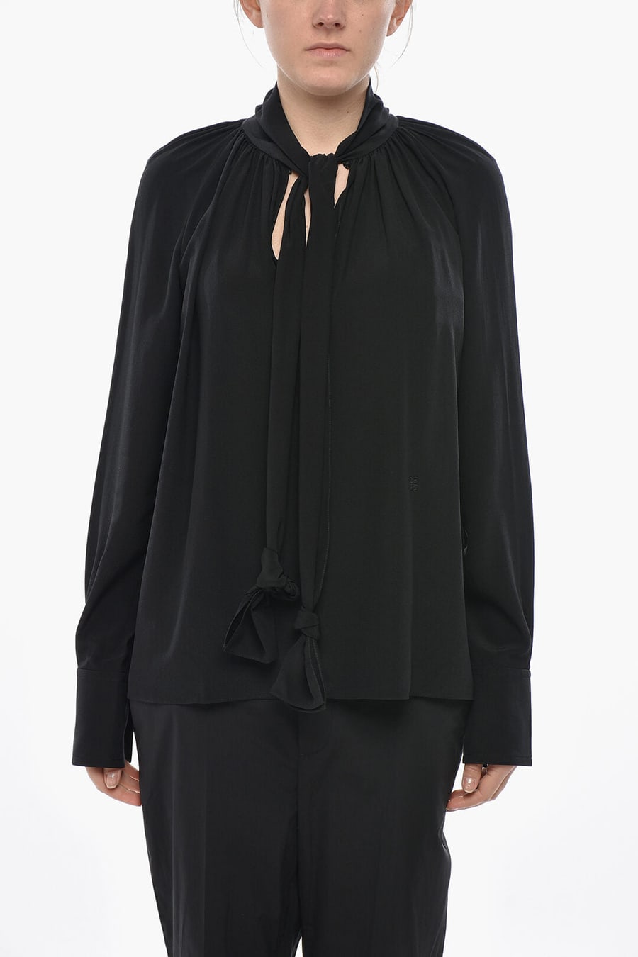 Givenchy 3500~Silk Tie-Neck Blouse