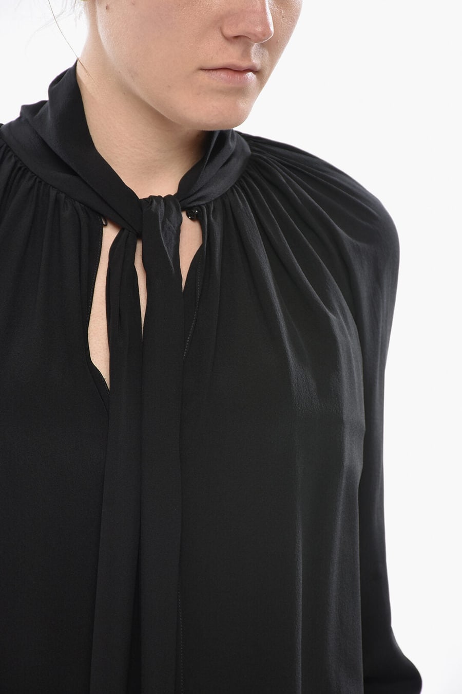 Givenchy 3500~Silk Tie-Neck Blouse, view 3