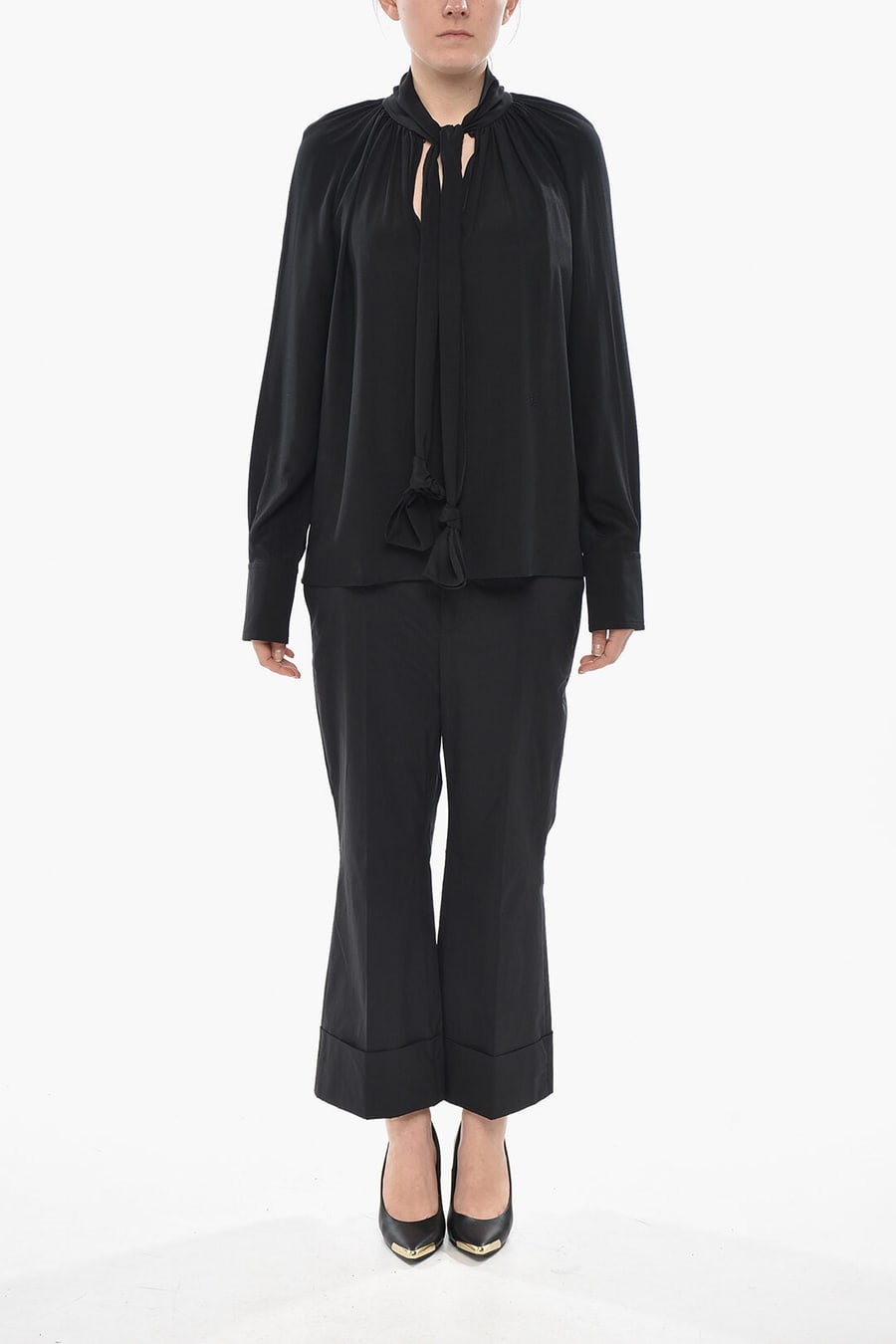 Givenchy 3500~Silk Tie-Neck Blouse, view 4