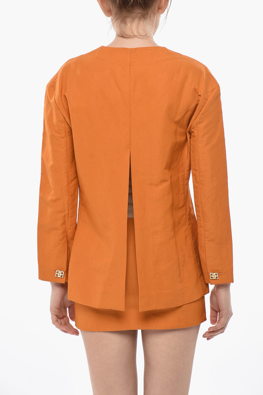 Givenchy 2950~Linen-Blend Shirt With Double Slits, view 2