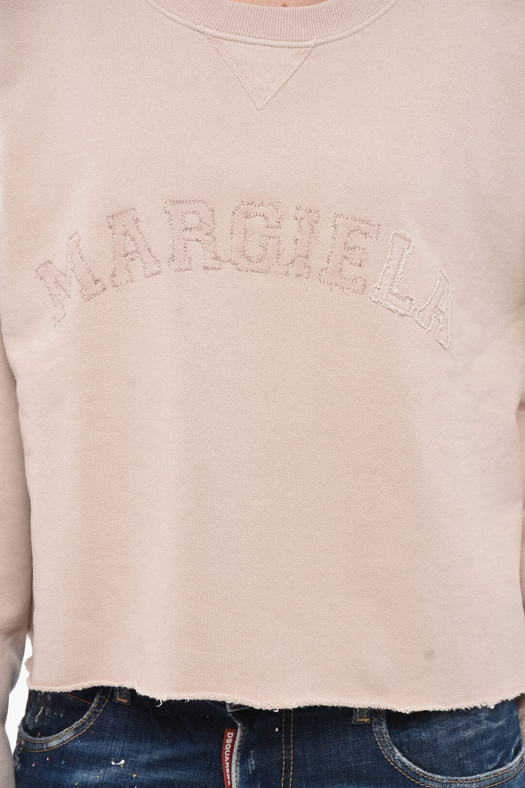 Maison Margiela 3050~MM1 Cropped Oversized Sweatshirt With Raw Hem