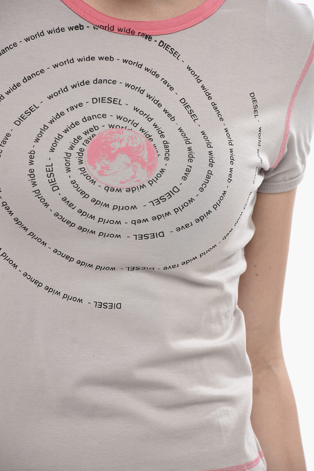 Diesel 2470~Crewneck T-Shirt T-UNCUTIE-LONG-L3 Printed