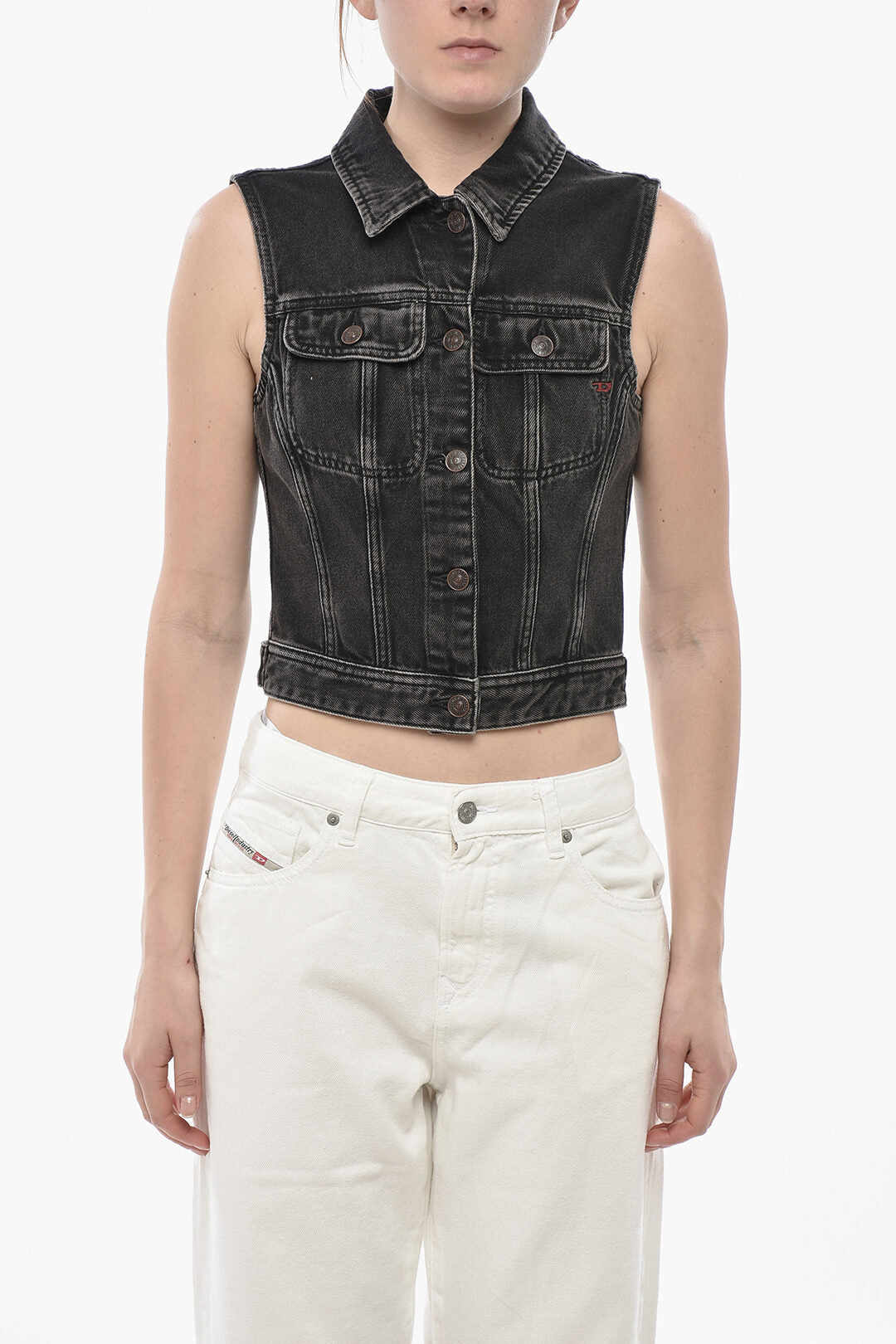 Diesel 3500~LIBRARY Sleeveless Denim Jacket DE-SLIMMY-SM
