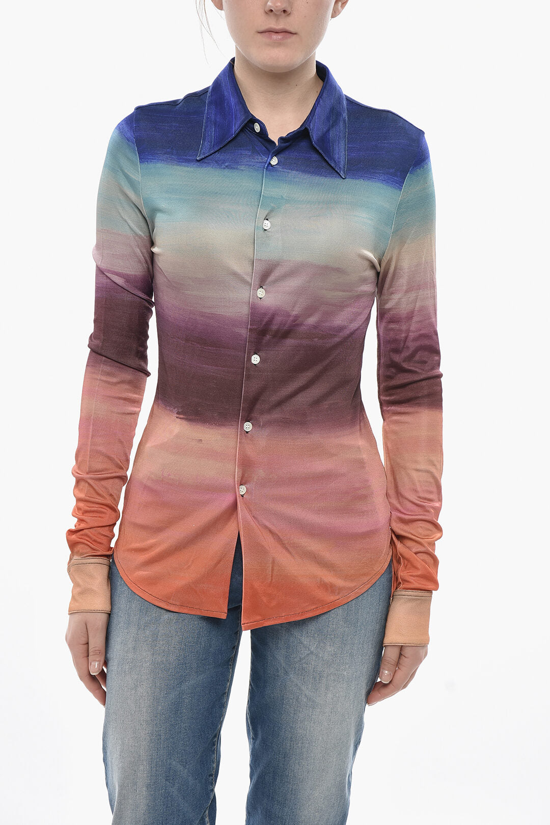 Marni 3250~Stretch Viscose Shirt with Degrade Pattern