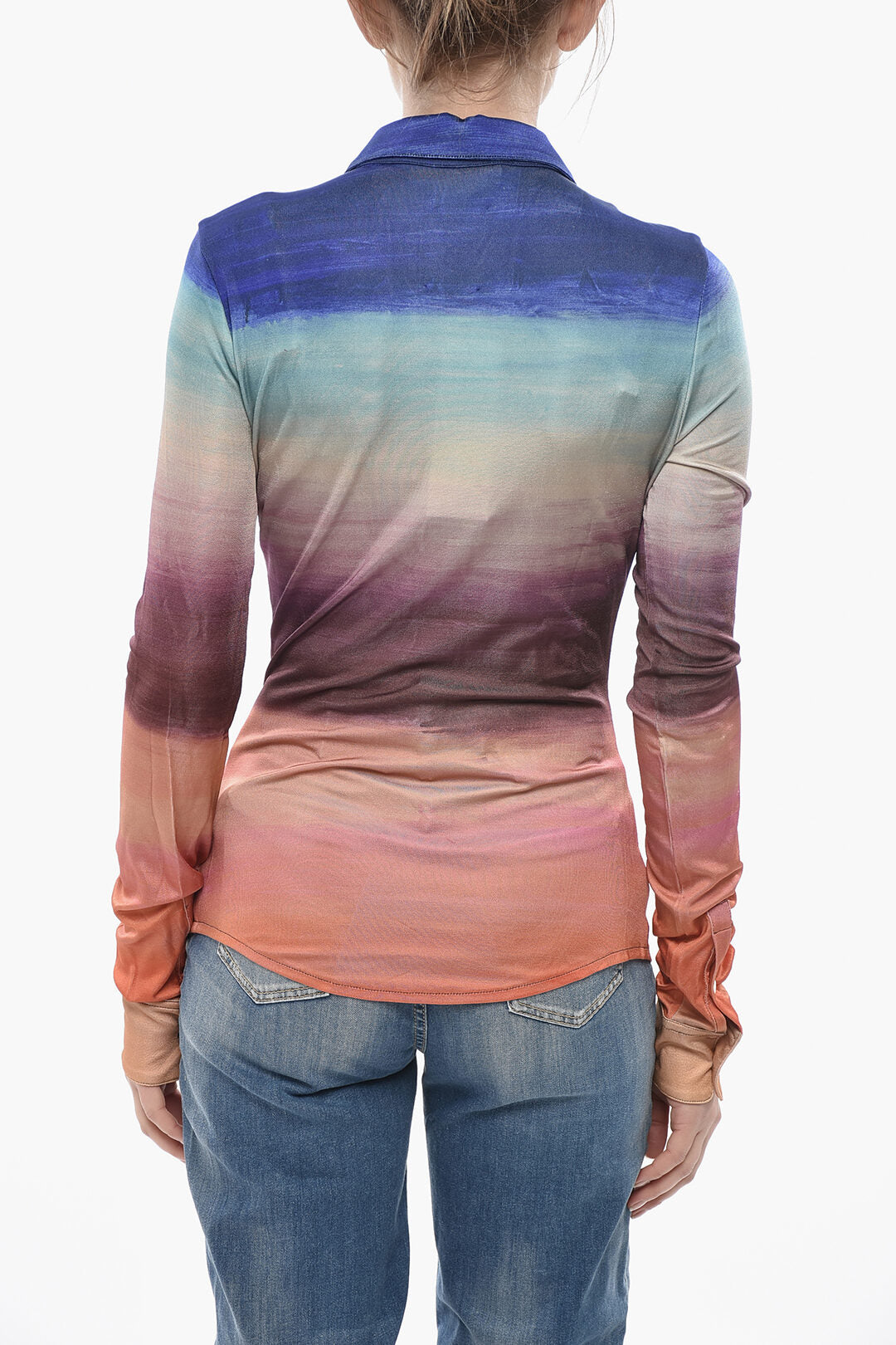 Marni 3250~Stretch Viscose Shirt with Degrade Pattern, view 2