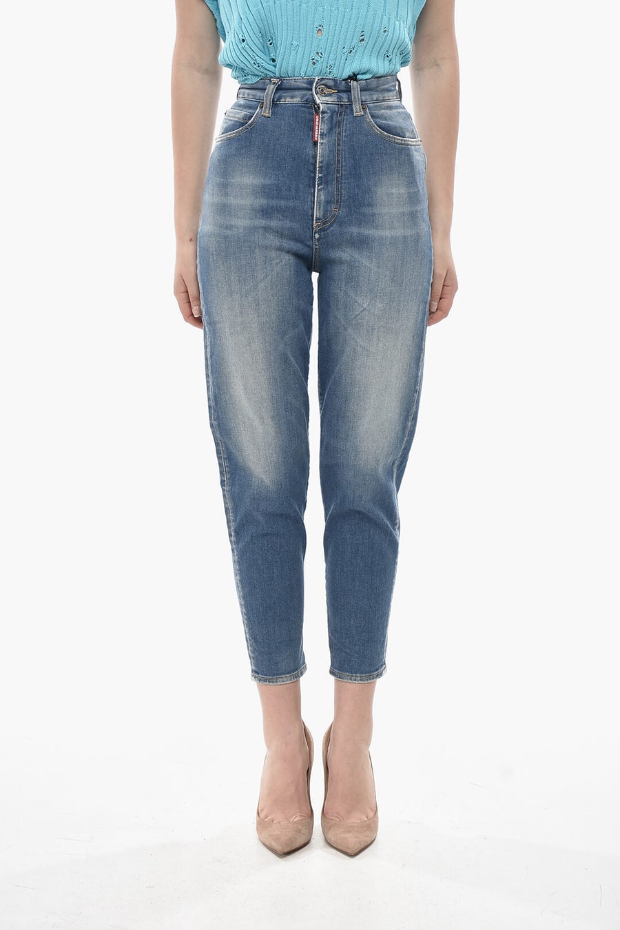 Dsquared2 2405~Stretch Denim Jeans SASOON High Waist 13cm