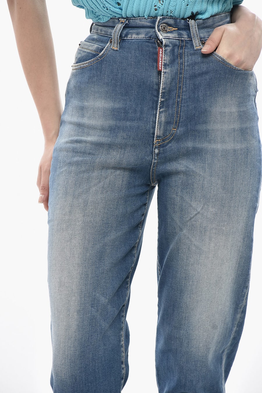 Dsquared2 2405~Stretch Denim Jeans SASOON High Waist 13cm, view 3
