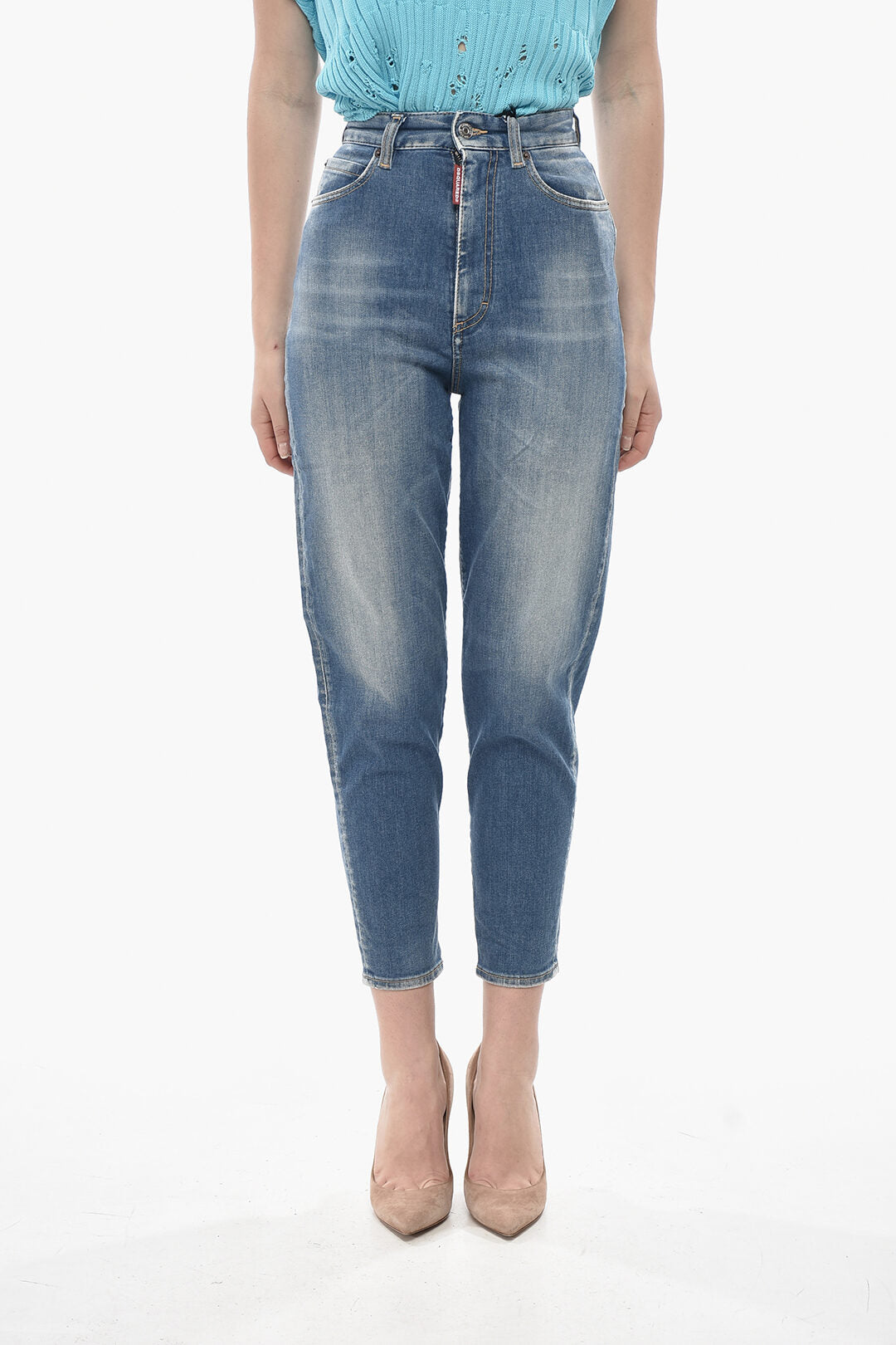 Dsquared2 2405~Stretch Denim Jeans SASOON High Waist 13cm