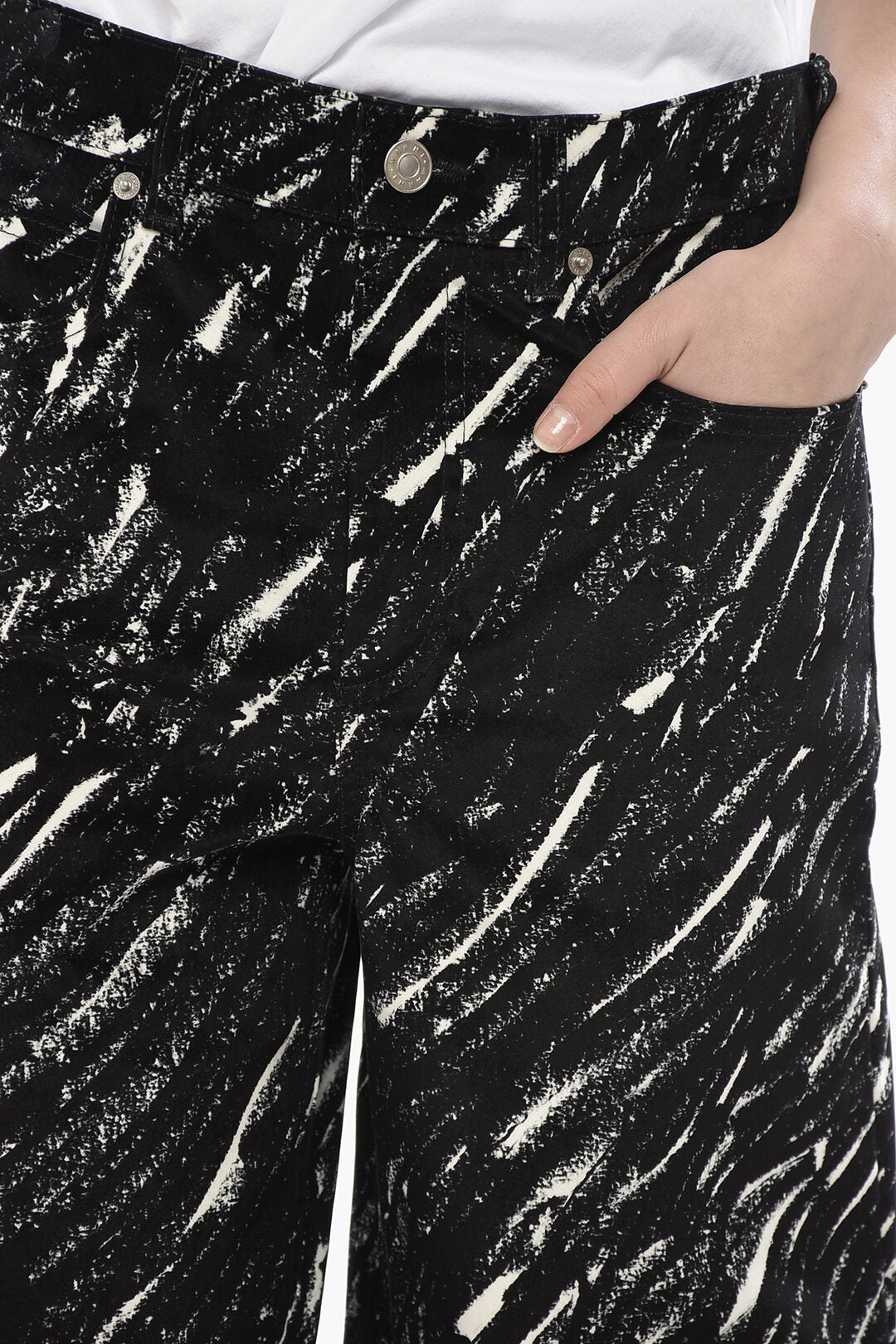 Marni 2550~Flocked Cotton 5-Pocket Pants CRAYON, view 2