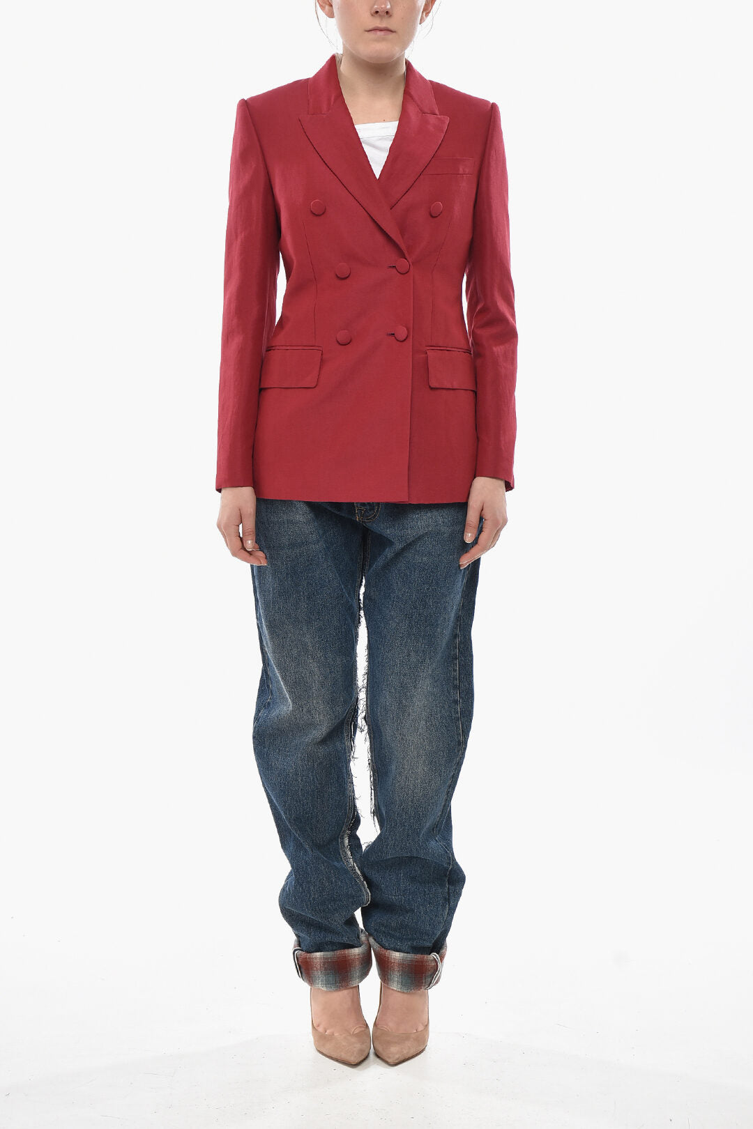 Givenchy 2550~Linen-And-Silk Double-Breasted Blazer