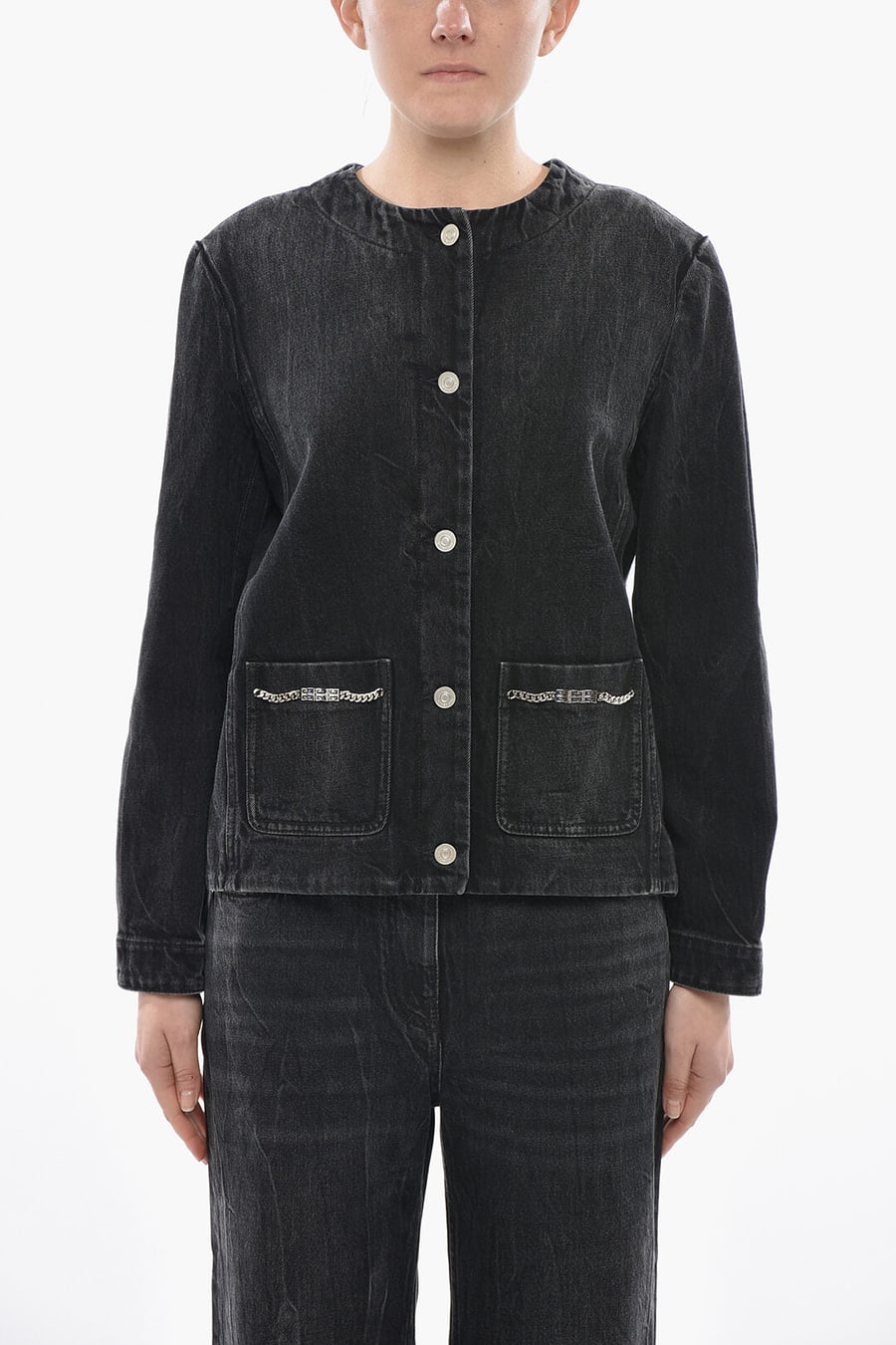 Givenchy 3500~Stone-Washed Denim Jackets With Logo Pockets