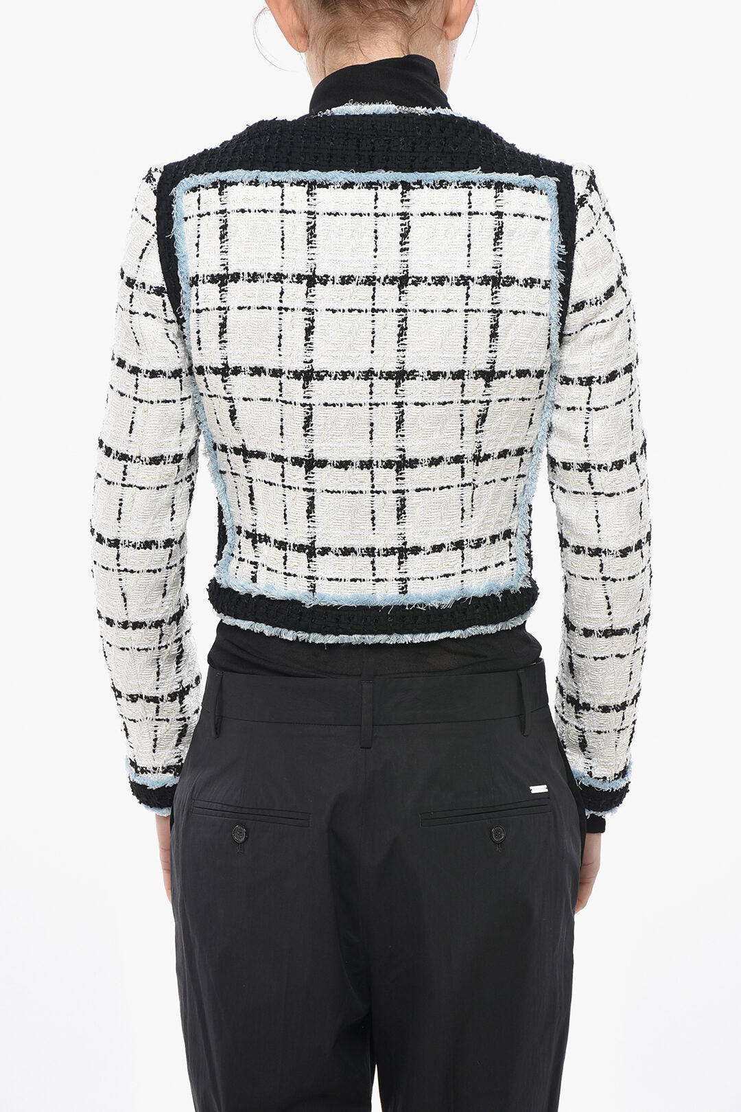 Dsquared2 2550~Cropped-Fit Bustier Jacket with Balcony Neckline