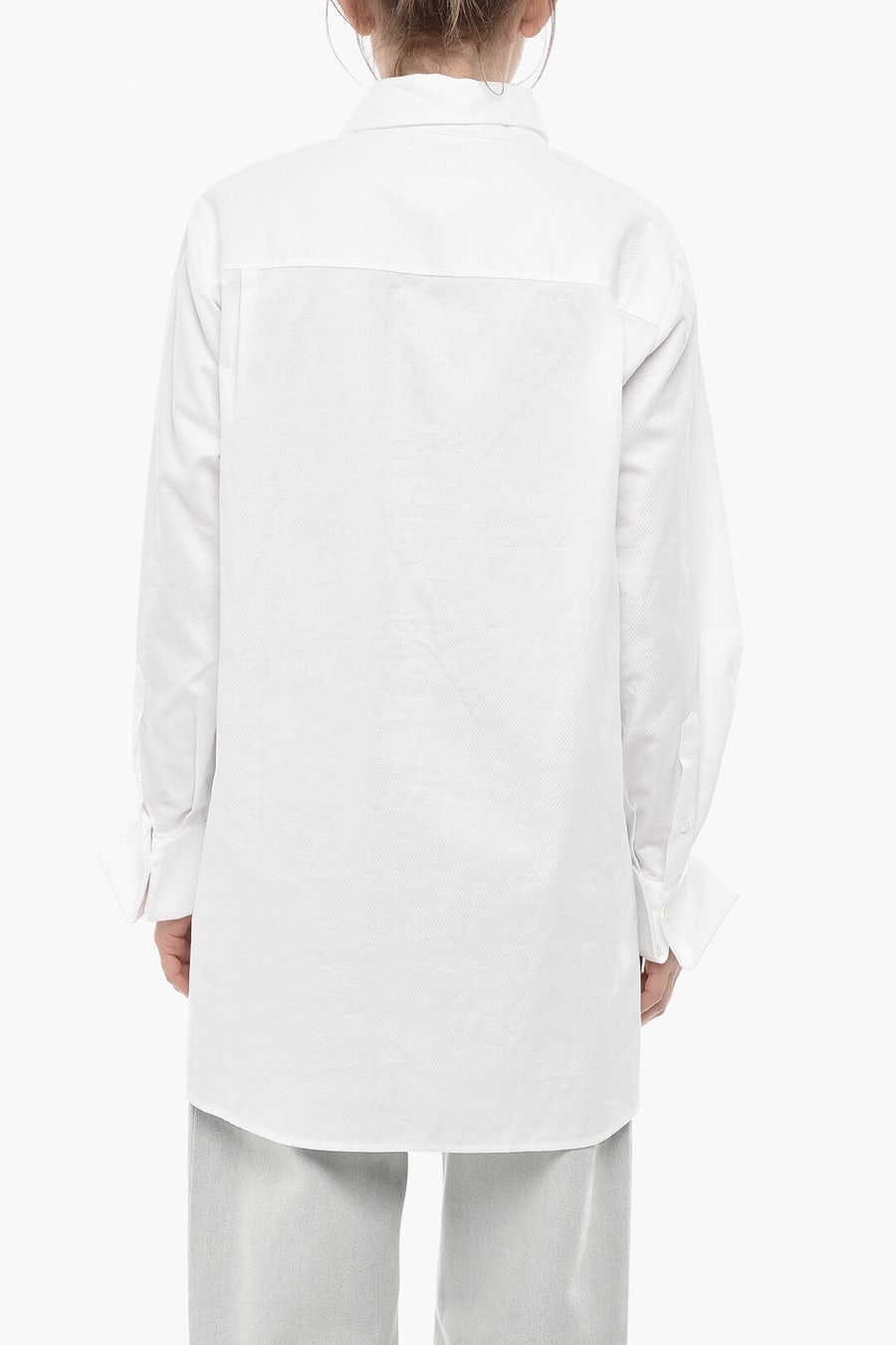 Maison Margiela 2405~MM6 Jacquard Poplin Shirt with Hidden Placket, view 2