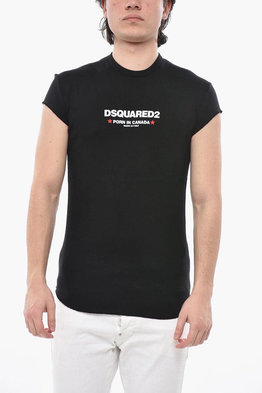 Dsquared2 3500~Slim Fit Ribbed Crew Neck T-Shirt