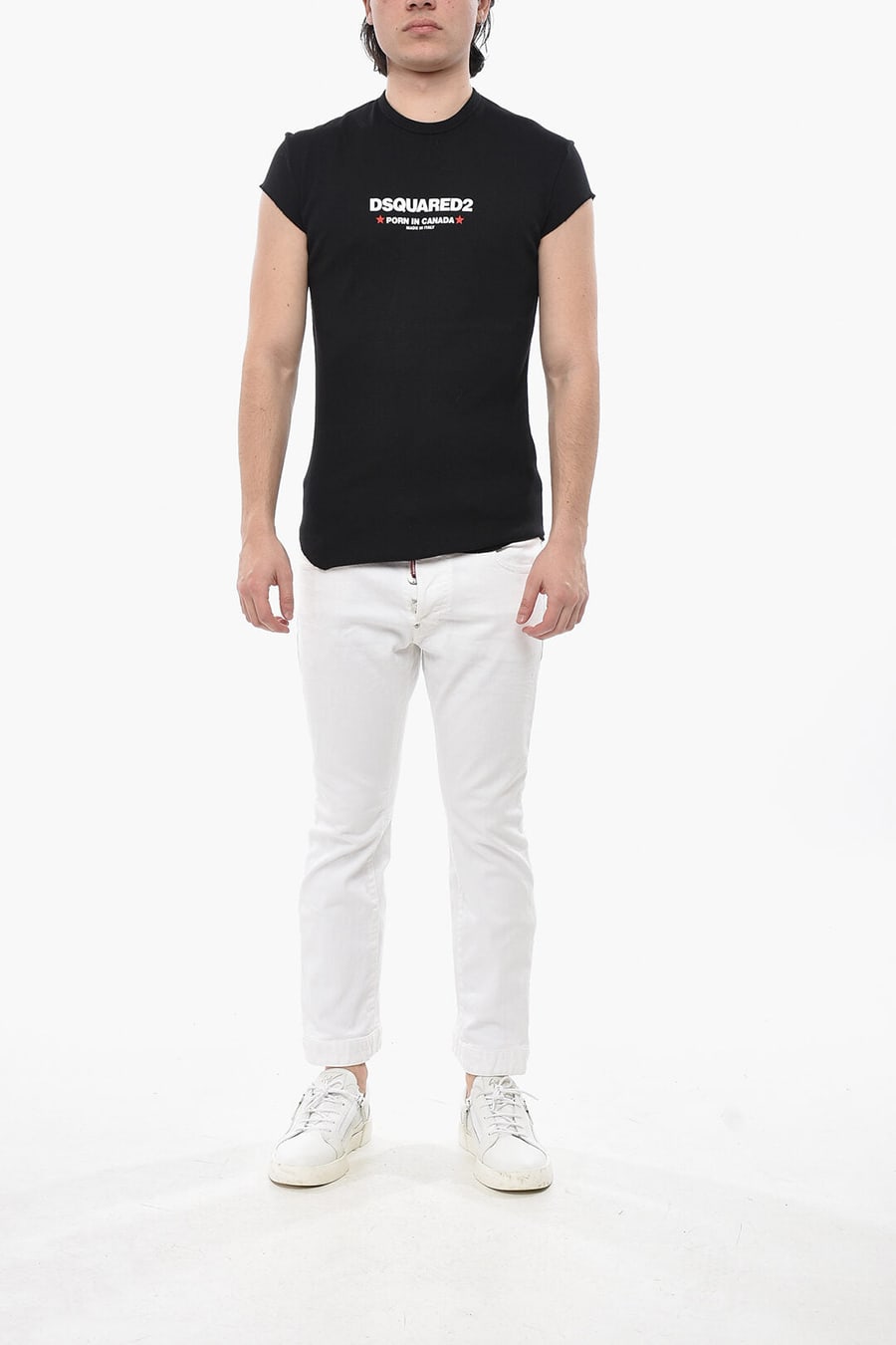 Dsquared2 3500~Slim Fit Ribbed Crew Neck T-Shirt, view 4