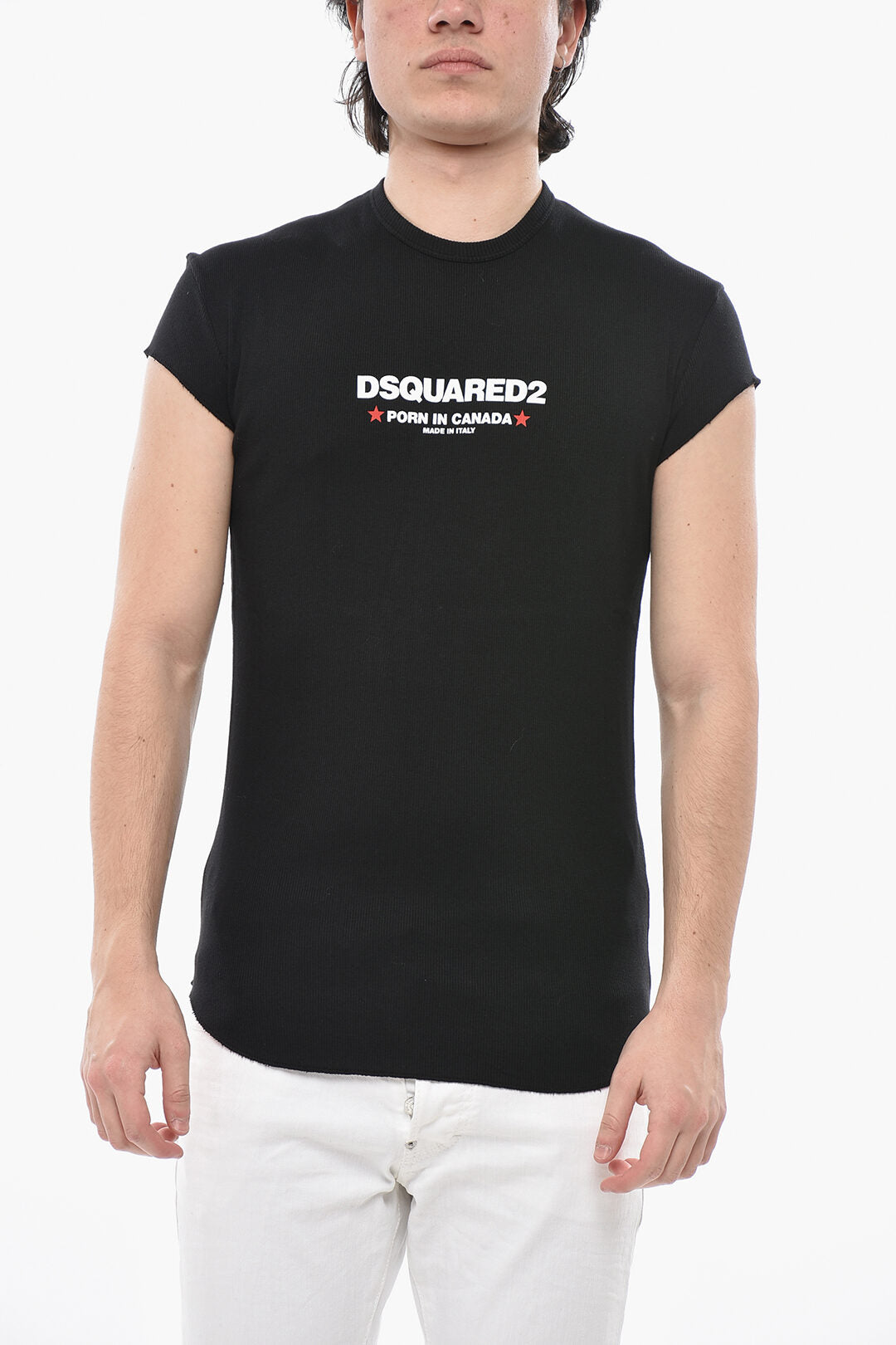 Dsquared2 3500~Slim Fit Ribbed Crew Neck T-Shirt