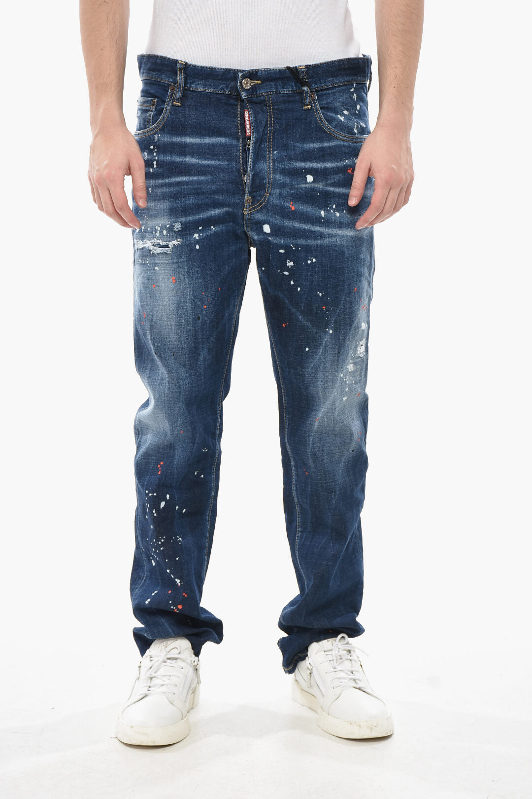 Dsquared2 2405~Jeans 642 Vintage Effect With Paint Details 19cm