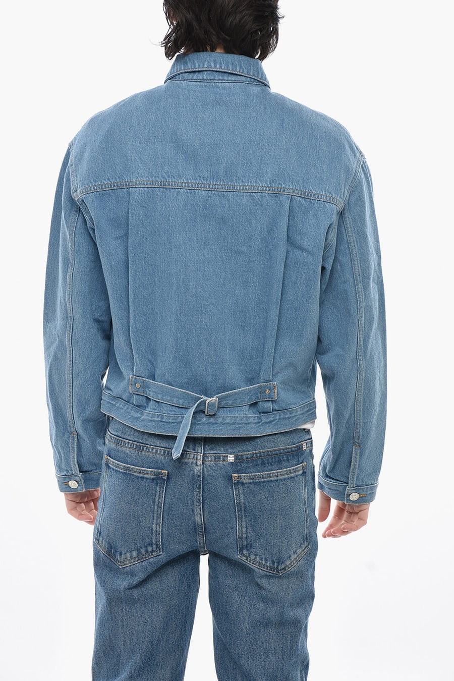 Givenchy 2750~Mid-Wash Denim Jacket with Rear Martingale, view 2