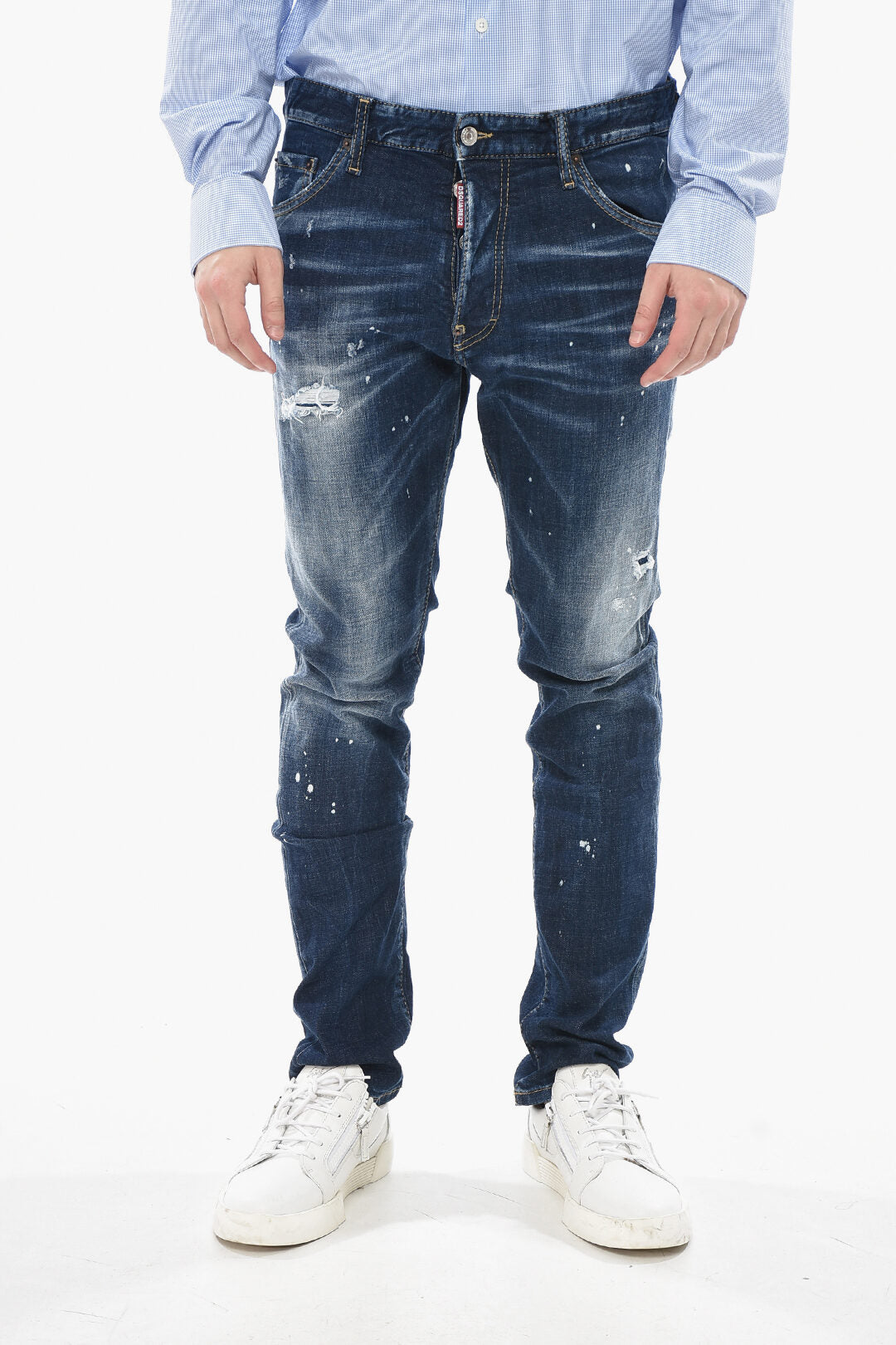 Dsquared2 2405~Jeans COOL GUY Vintage Effect With Leather Patch 16cm