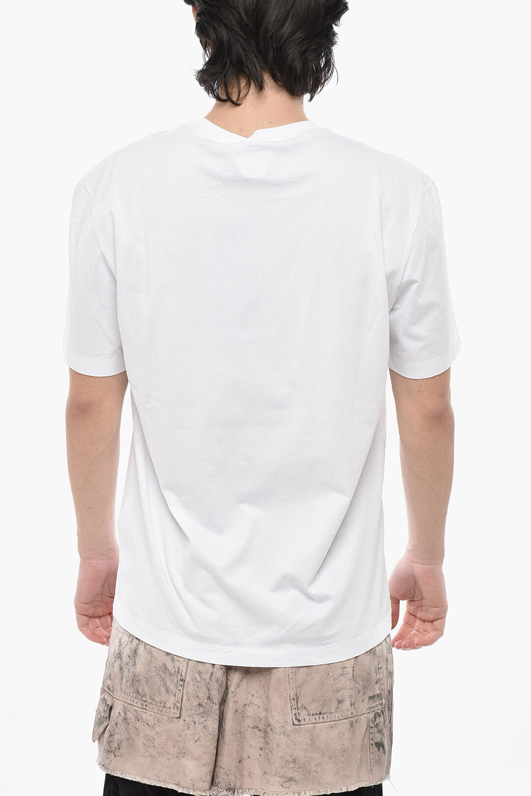 Dsquared2 2405~Crewneck T-Shirt REGULAR FIT Solid-Color With Embroidered Logo, view 2