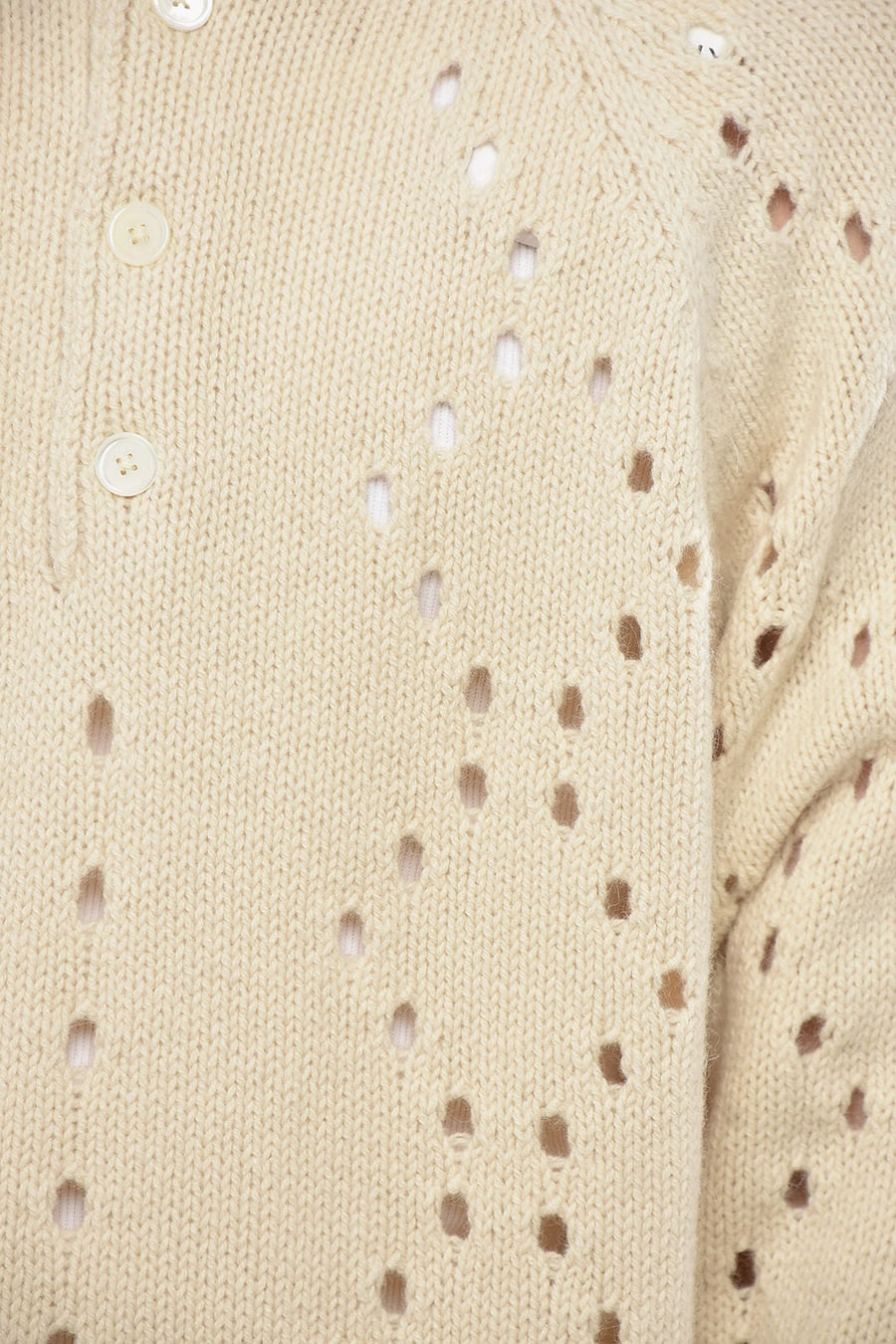 Givenchy 0130~Openwork Alpaca-Blend Pullover with Polo Collar, view 3