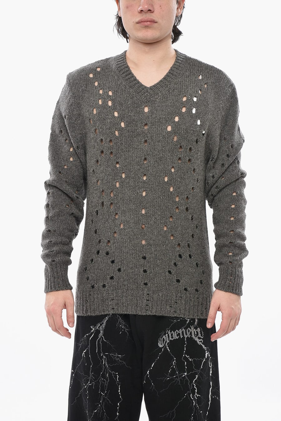 Givenchy 0130~Openwork Alpaca-Blend Crewneck