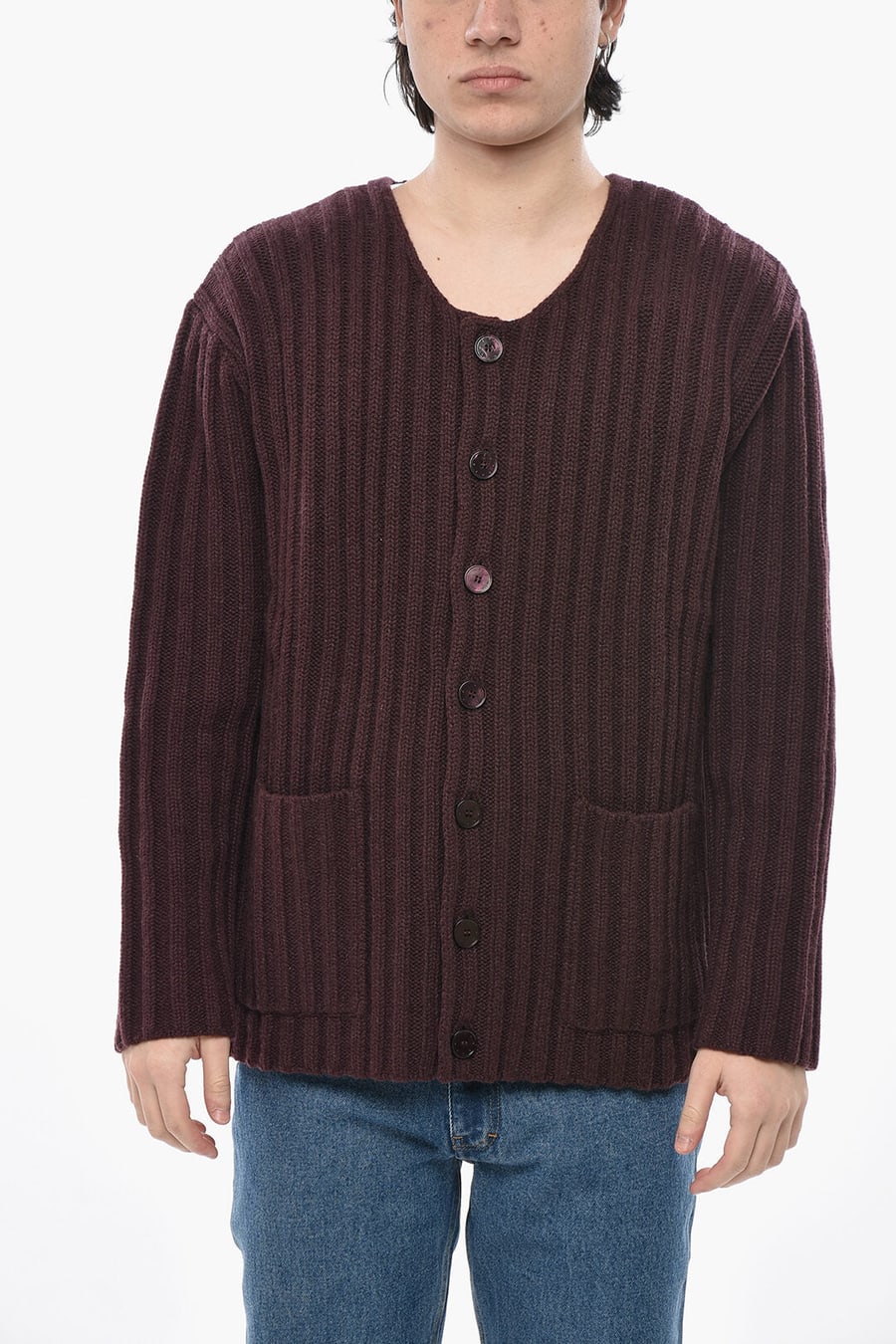 Givenchy 0130~Ribbed Cashmere Cardigan with Patch Pockets