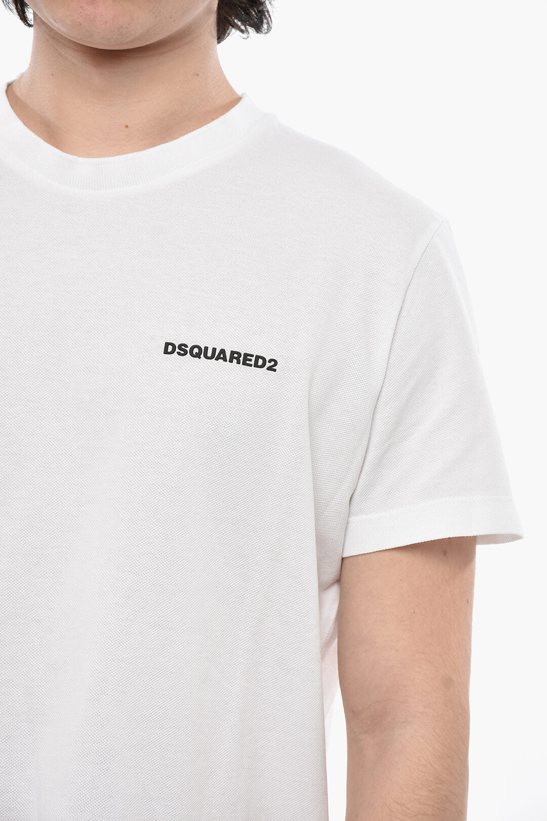 Dsquared2 2405~Solid Crewneck T-Shirt TENNIS FIT with Embossed Logo
