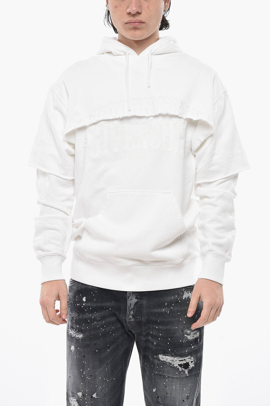 Givenchy 2405~Hoodie Sweatshirt COLLEGE in Double Fabric with Embroidery