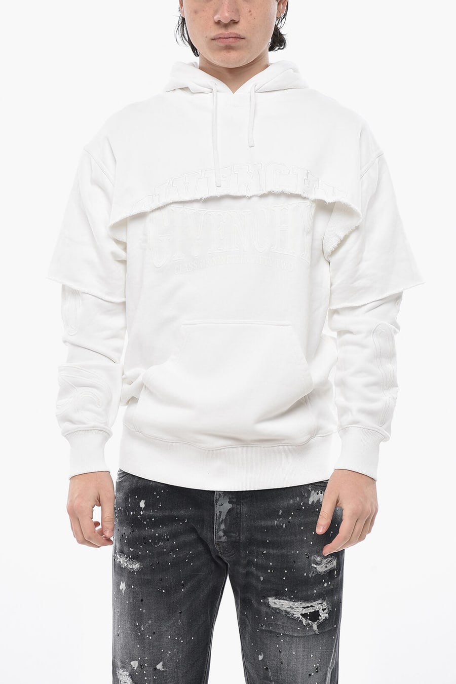 Givenchy 2405~Hoodie Sweatshirt COLLEGE in Double Fabric with Embroidery
