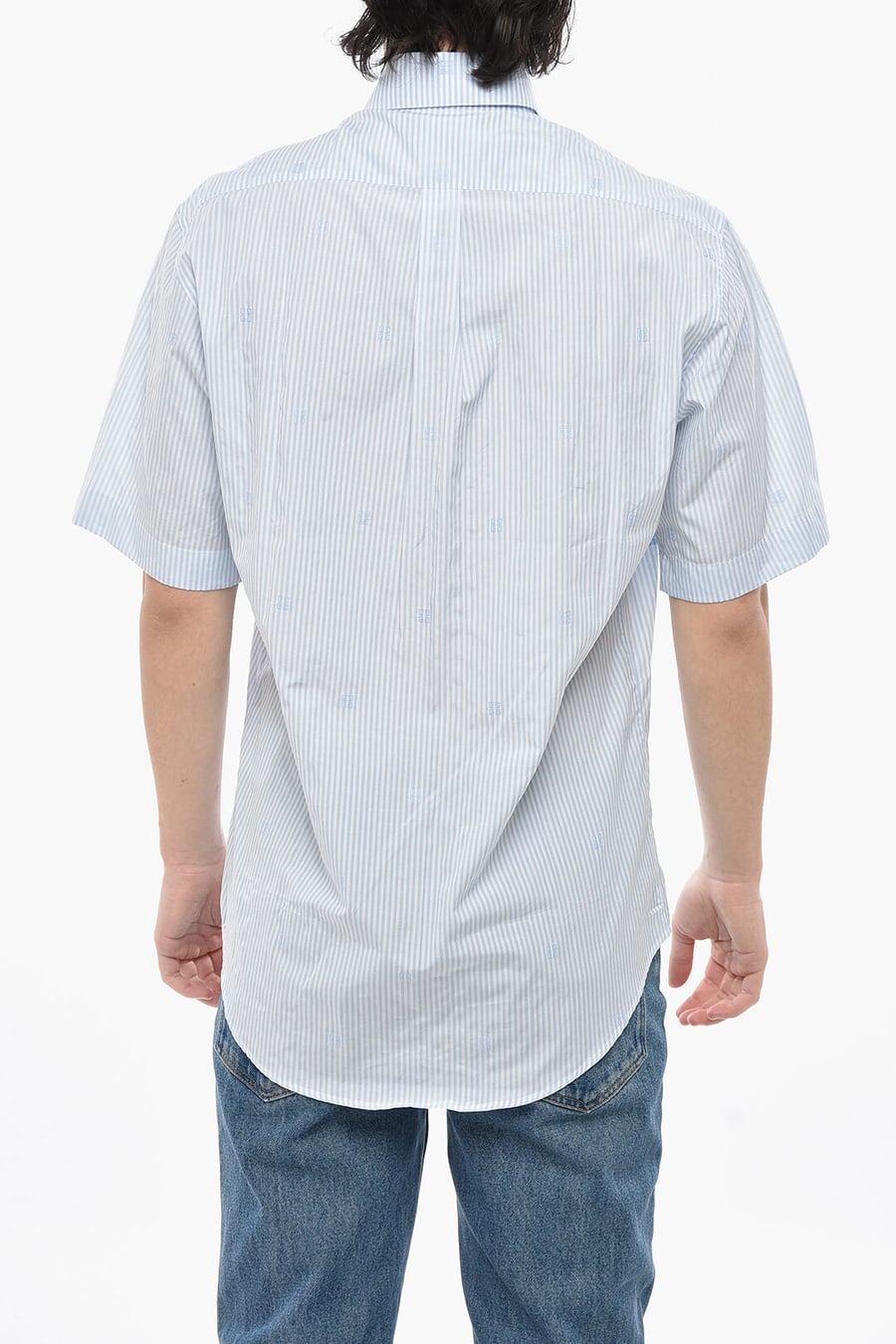 Givenchy 2750~Awning-Print Cotton Button-Down Shirt, view 2