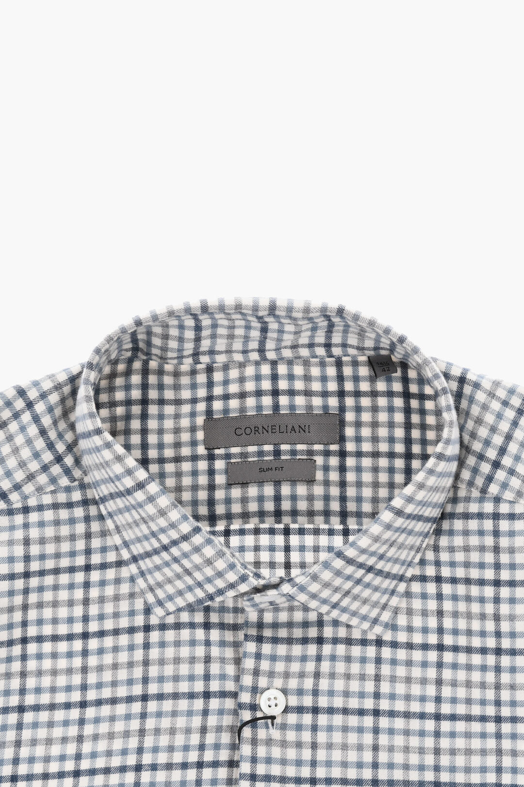 Corneliani 2405~Slim-Fit Cotton Flannel Checked Shirt, view 2