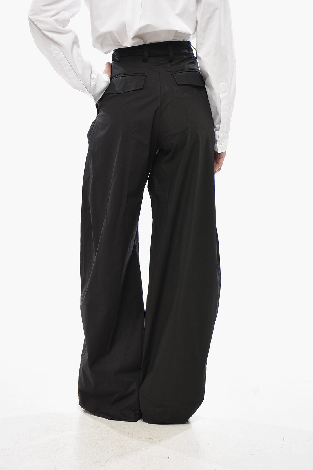 The Latest 3500~Cotton Palazzo Trousers With One Pleat