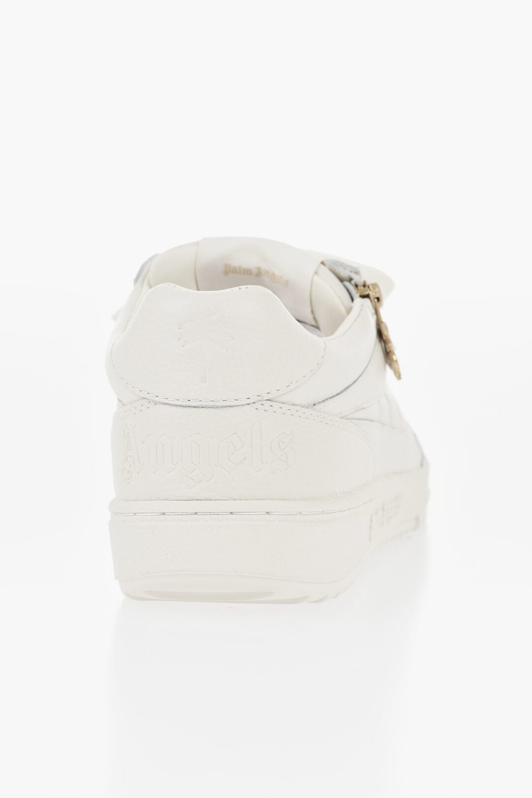 Palm Angels 2405~Low Hammered Leather Sneakers With Gold Zip