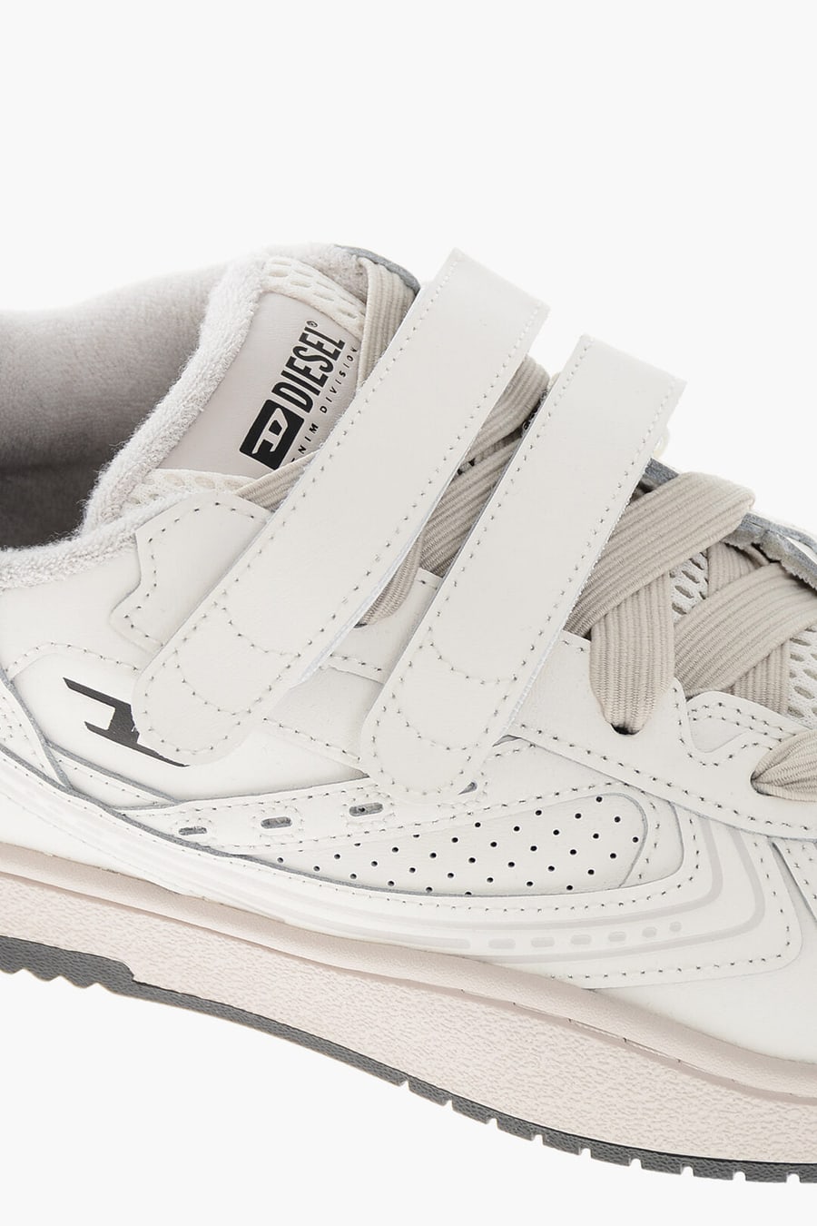 Diesel 0138~Leather Sneakers UKIYO with Laces and Velcro Closure, view 3