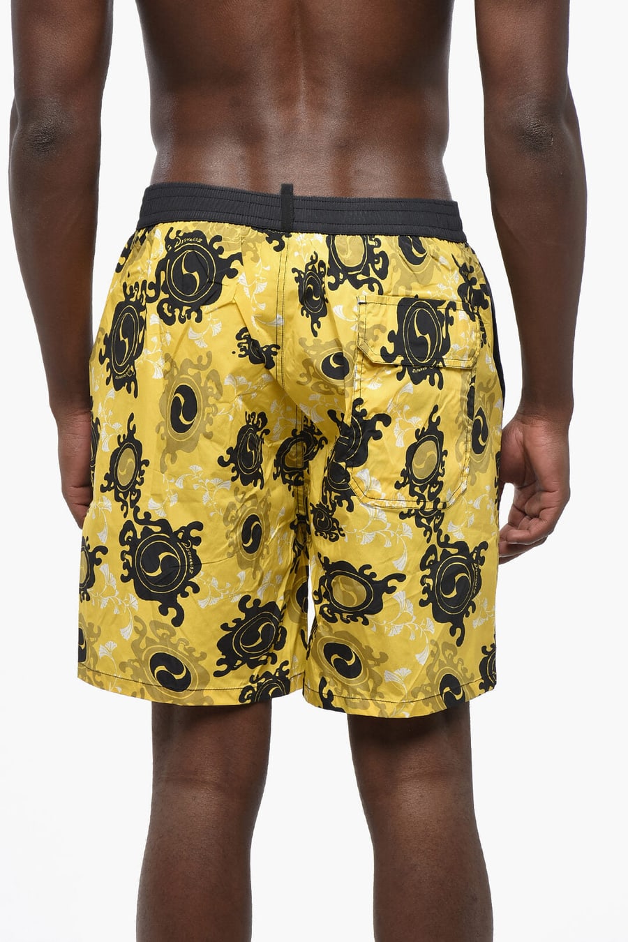 Dsquared2 3500~Two-Tone Patterned Boxer Swim Trunks, view 2