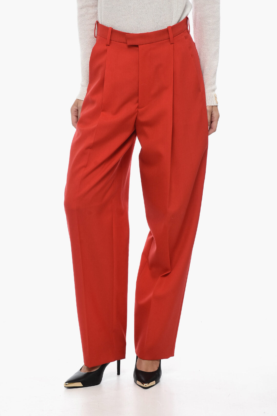 Marni 2550~Loose-Fit Wool Trousers with Pleats