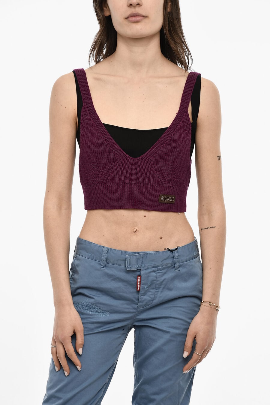 Dsquared2 2550~Wool Cropped Knit Top